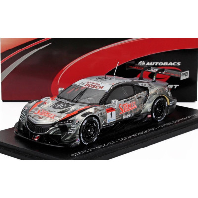 SPARK MODEL HONDA NSX-GT TEAM STANLEY KUNIMITSU N 1 GT500 CLASS SUPER GT 2021 NAOKI YAMAMOTO - ADASUKE MAKINO - SILVER BLACK 1/4