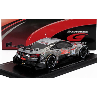 SPARK MODEL HONDA NSX-GT TEAM STANLEY KUNIMITSU N 1 GT500 CLASS SUPER GT 2021 NAOKI YAMAMOTO - ADASUKE MAKINO - SILVER BLACK 1/4