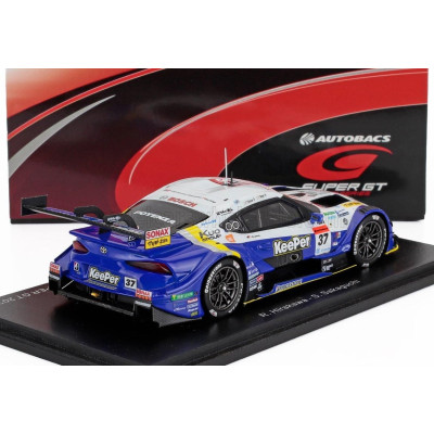 SPARK MODEL TOYOTA SUPRA GR TEAM KEEPER TOM'S N 37 GT500 CLASS SUPER GT 2021 RYO HIRAKAWA - SENA SAKAGUCHI - BLUE YELLOW 1/43