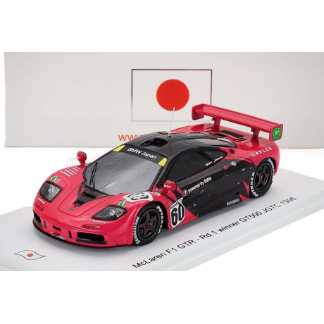 SPARK MODEL McLAREN F-1 GTR 6.1L V12 N 60 WINNER ROUND 1 GT500 JGTC 1996 N HATTORI - RALPH SCHUMACHER - RED DARK GREY 1/43