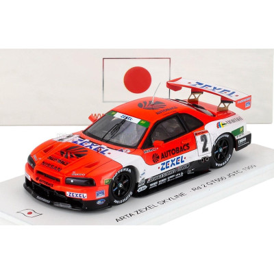SPARK MODEL NISSAN SKYLINE GT-R (R34) TEAM ARTA ZEXEL N 2 Rd.2 GT500 JGTC 1999 AGURI SUZUKI - ARMIN HAHNE - RED WHITE 1/43