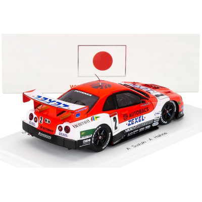 SPARK MODEL NISSAN SKYLINE GT-R (R34) TEAM ARTA ZEXEL N 2 Rd.2 GT500 JGTC 1999 AGURI SUZUKI - ARMIN HAHNE - RED WHITE 1/43