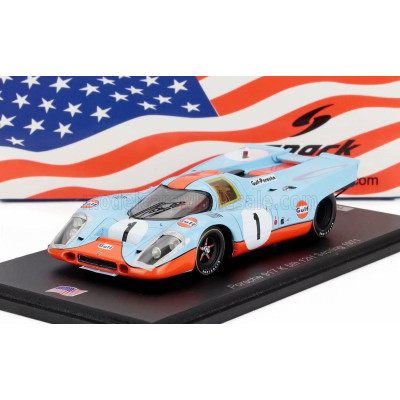SPARK MODEL PORSCHE 917K N 1 5th 12h SEBRING 1971 JO SIFFERT - DEREK BELL - LIGHT BLUE ORANGE 1/43