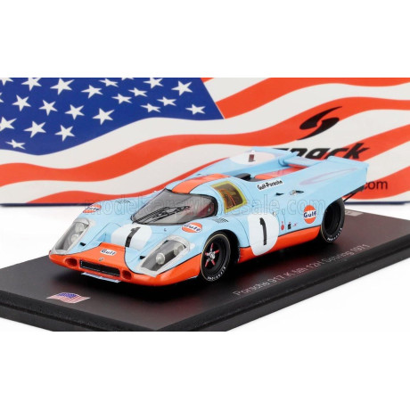 SPARK MODEL PORSCHE 917K N 1 5th 12h SEBRING 1971 JO SIFFERT - DEREK BELL - LIGHT BLUE ORANGE 1/43