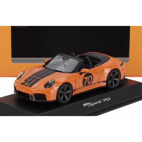 SPARK MODEL PORSCHE 911 992 CABRIOLET OPEN SPIRIT 70 2025 - SIGNAL ORANGE BLACK 1/43