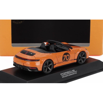 SPARK MODEL PORSCHE 911 992 CABRIOLET OPEN SPIRIT 70 2025 - SIGNAL ORANGE BLACK 1/43