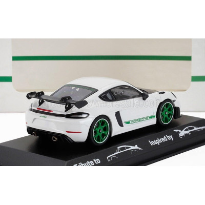 SPARK MODEL PORSCHE 718 CAYMAN GT4 RS (TRIBUTE 982) COUPE 2023 - WHITE GREEN 1/43