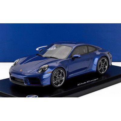 SPARK MODEL PORSCHE 911 992-2 CARRERA T COUPE 2024 - CON VETRINA - WITH SHOWCASE - BLUE 1/18