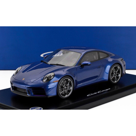 SPARK MODEL PORSCHE 911 992-2 CARRERA T COUPE 2024 - CON VETRINA - WITH SHOWCASE - BLUE 1/18