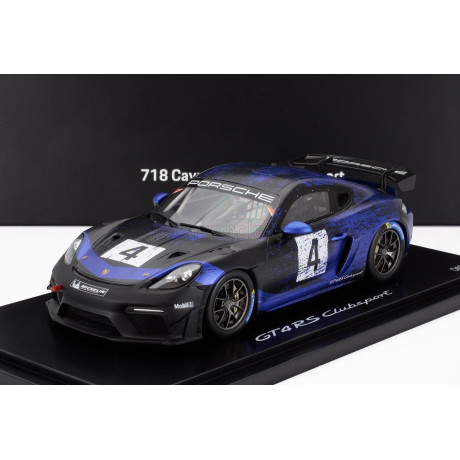 SPARK MODEL PORSCHE 718 (982) CAYMAN GT4 RS N 4 CLUBSPORT 2023 - CON VETRINA - WITH SHOWCASE - BLUE BLACK 1/18