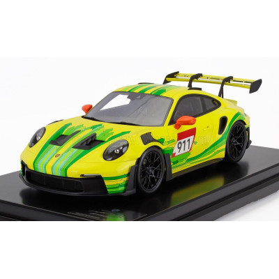 SPARK MODEL PORSCHE 911 992 GT3 RS N 911 COUPE 2023 - CON VETRINA - WITH SHOWCASE - YELLOW GREEN 1/12
