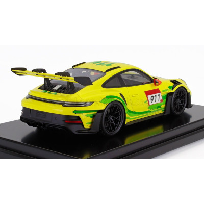 SPARK MODEL PORSCHE 911 992 GT3 RS N 911 COUPE 2023 - CON VETRINA - WITH SHOWCASE - YELLOW GREEN 1/12
