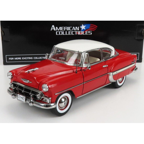 SUN STAR CHEVROLET BEL AIR COUPE 1953 - RED WHITE 1/18