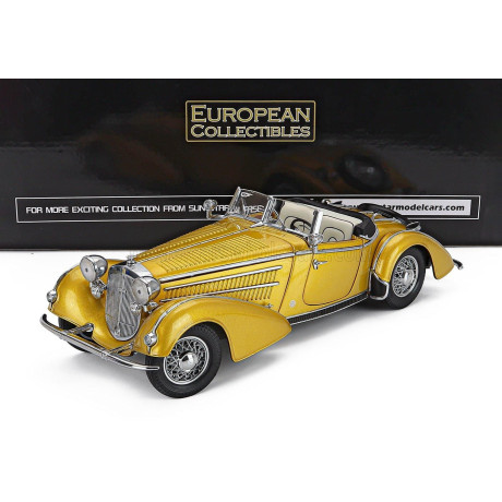 SUN STAR HORCH 855 ROADSTER OPEN 1939 - YELLOW 1/18
