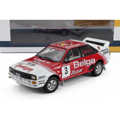 SUN STAR AUDI QUATTRO A1 TEAM BELGA N 3 WINNER RALLY HASPENGOUW 1983 MARC DUEZ - WILLY LUX - RED WHITE 1/18