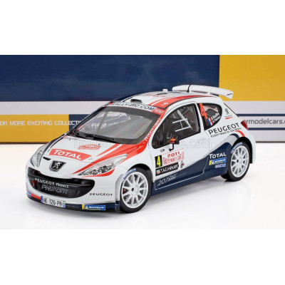 SUN STAR PEUGEOT 207 S2000 N 4 WINNER RALLY MONTECARLO 2011 BRYAN BOUFFIER - XAVIER PANSERI - WHITE RED 1/18