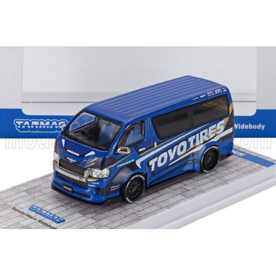 TARMAC TOYOTA HIACE VAN TOYO TIRES 2018 - BLUE WHITE 1/64