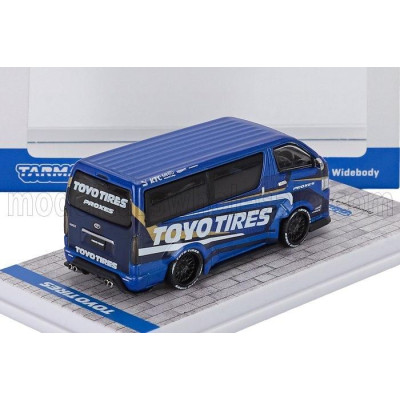 TARMAC TOYOTA HIACE VAN TOYO TIRES 2018 - BLUE WHITE 1/64