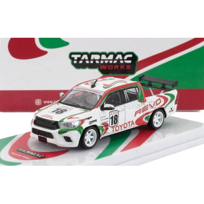 TARMAC TOYOTA HILUX PICK-UP N 18 RACING 2021 - WHITE RED GREEN 1/64