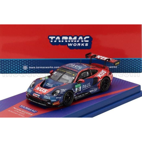 TARMAC PORSCHE 911 992 GT3 R TEAM KUS BERNHARD N 24 DTM SEASON 2023 AYHANCAN GUVEN - BLUE RED 1/64