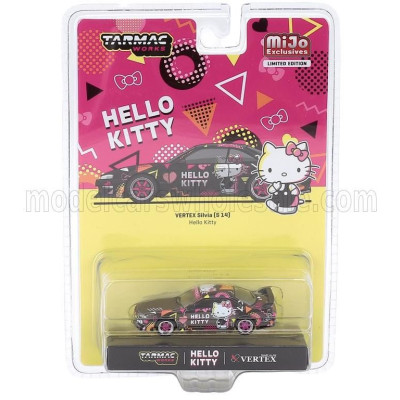 TARMAC NISSAN SILVIA (s14) VERTEX HELLO KITTY 1997 - BLACK 1/64