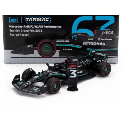 TARMAC MERCEDES GP F1 W14 TEAM MERCEDES-AMG PETRONAS FORMULA ONE N 63 3rd SPAIN GP 2023 GEORGE RUSSELL - BLACK 1/64