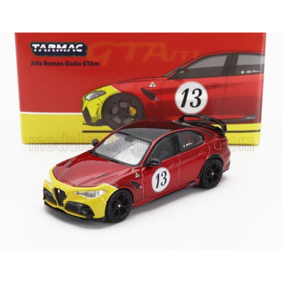 TARMAC ALFA ROMEO GIULIA GTAm N 13 RACING 2020 - RED YELLOW 1/64