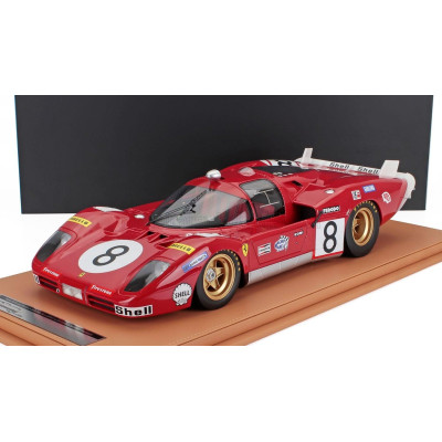 TECNOMODEL FERRARI 512S 5.0L V12 TEAM SEFAC SPA FERRARI N 8 24h LE MANS 1970 ARTURO MERZIARIO - CLAY REGAZZONI - CON VETRINA - W