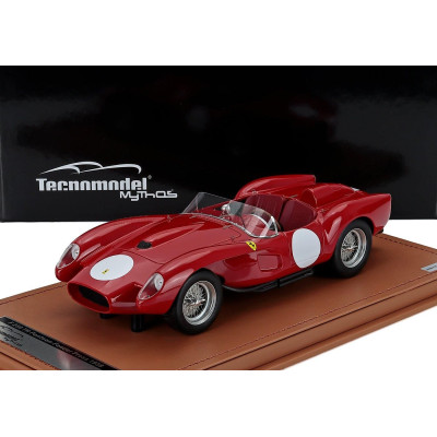 TECNOMODEL FERRARI 250TR 3.0L V12 PONTOON FENDER TESTAROSSA SPIDER PRESS VERSION CLIENTI CORSA 1958 - RED WHITE 1/18