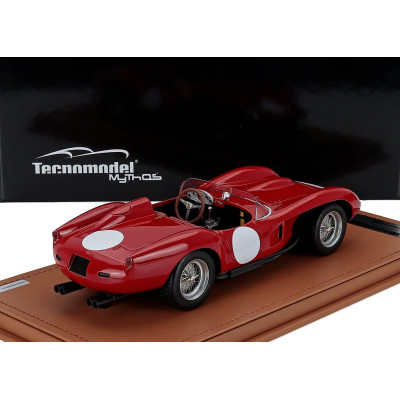 TECNOMODEL FERRARI 250TR 3.0L V12 PONTOON FENDER TESTAROSSA SPIDER PRESS VERSION CLIENTI CORSA 1958 - RED WHITE 1/18