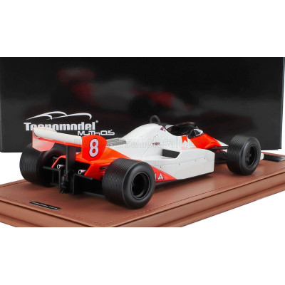 TECNOMODEL McLAREN F1  MP4/1C N 8 MONACO GP WITH RAIN TIRES 1983 NIKI LAUDA - WHITE RED 1/18