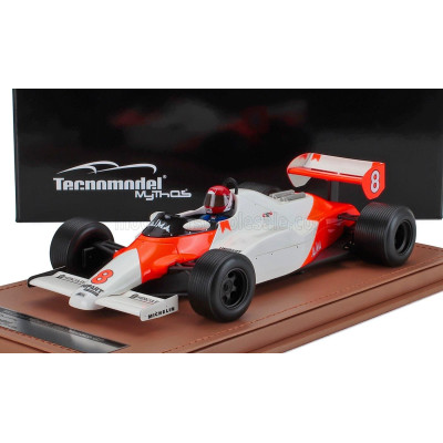 TECNOMODEL McLAREN F1  MP4/1C N 8 MONACO GP (with pilot figure) WITH RAIN TIRES 1983 NIKI LAUDA - WHITE RED 1/18