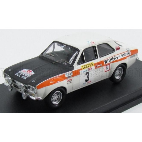 TROFEU FORD ENGLAND ESCORT MKI N 3 RALLY OF PORTUGAL 1971 C.SCLATER - H.LIDDON - WHITE BLACK 1/43