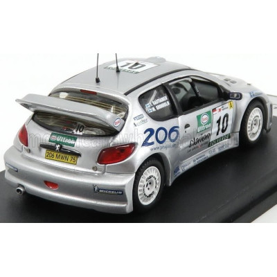 TROFEU PEUGEOT 206 WRC N 10 2nd RALLY PORTUGAL 2000 M.GRONHOLM - T.RAUTIAINEN - SILVER 1/43
