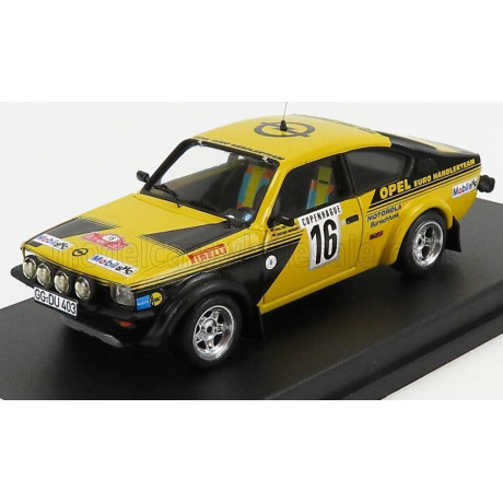 TROFEU OPEL KADETT C GT/E (night version) N 16 4th RALLY MONTECARLO 1976 WALTER ROHRL - JOCHEN BERGER - YELLOW BLACK 1/43