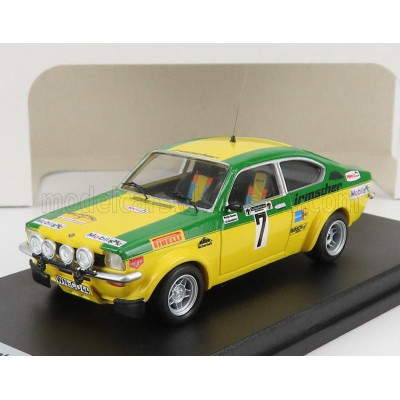 TROFEU OPEL KADETT GT/E (night version) N 7 WINNER RALLY HESSEN 1976 W.SMOLEJ - C.GEISTDORFER - YELLOW GREEN 1/43