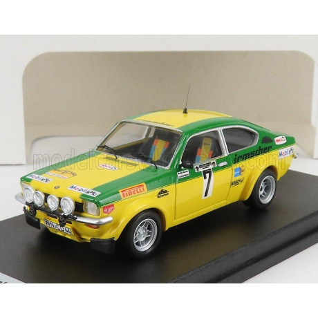 TROFEU OPEL KADETT GT/E (night version) N 7 WINNER RALLY HESSEN 1976 W.SMOLEJ - C.GEISTDORFER - YELLOW GREEN 1/43