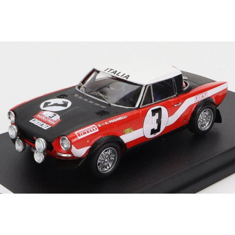 TROFEU FIAT 124 ABARTH (night version) N 3 RALLY OF POLAND 1973 A.PAGANELLI - N.RUSSO - RED BLACK WHITE 1/43