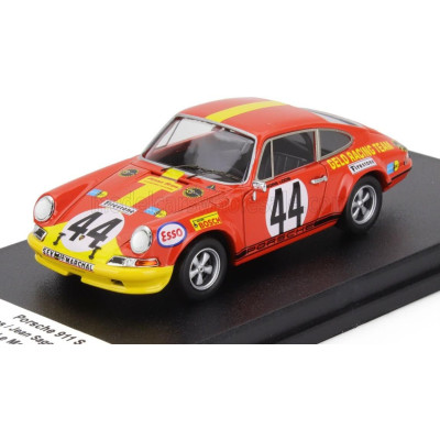 TROFEU PORSCHE 911S COUPE TEAM GELO RACING N 44 24h LE MANS 1972 GEORG LOOS - JEAN SAGE - FRANZ PESCH - RED YELLOW 1/43