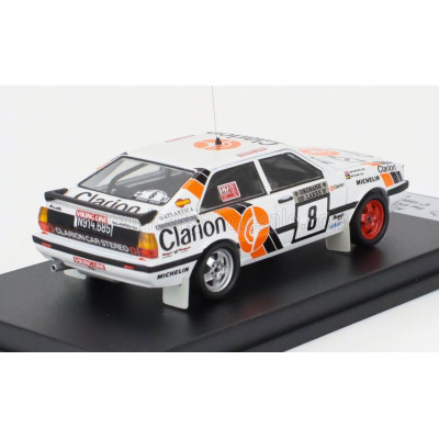TROFEU AUDI QUATTRO COUPE N 8 RALLY 1000 LAKES 1987 PER EKLUND - DAVE WHITTOCK - WHITE BLUE ORANGE 1/43