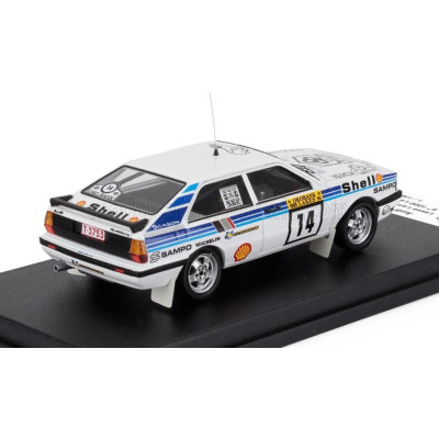 TROFEU AUDI QUATTRO COUPE N 14 RALLY 1000 LAKES 1986 LASSE LAMPI - PENTTI KUUKKALA - WHITE LIGHT BLUE 1/43