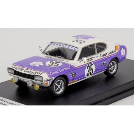 TROFEU FORD ENGLAND CAPRI 3000 GLX N 35 24h SPA 1973 FRANCOIS GOLDSTEIN - CLAUDE DE WAEL - PURPLE WHITE 1/43