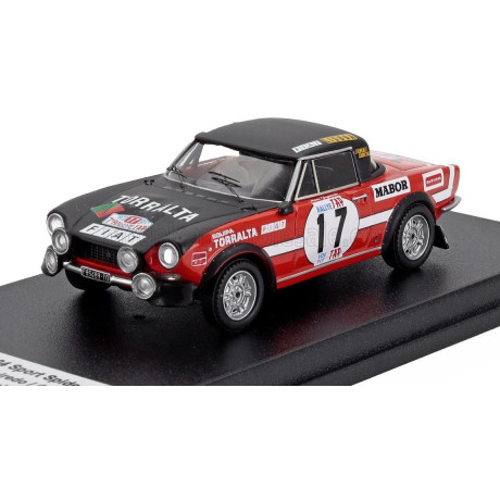 TROFEU FIAT 124 SPORT SPIDER 1600 N 17 RALLY TAP 1973 MARIO FIGUEIREDO - CARLOS BARATA - BLACK RED 1/43