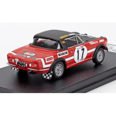 TROFEU FIAT 124 SPORT SPIDER 1600 N 17 RALLY TAP 1973 MARIO FIGUEIREDO - CARLOS BARATA - BLACK RED 1/43