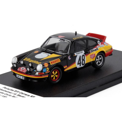 TROFEU PORSCHE 911 CARRERA RS COUPE (night version) N 48 RALLY MONTECARLO 1976 REINER ALTENHEIMER - GERD BLANKENHAGEN - BLACK YE