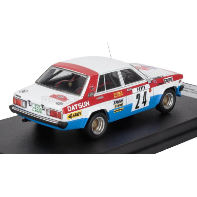 TROFEU DATSUN 160J (night version) N 24 RALLY MONTECARLO 1981 RAUNO AALTONEN - KEVIN GORMLEY - WHITE RED BLUE 1/43