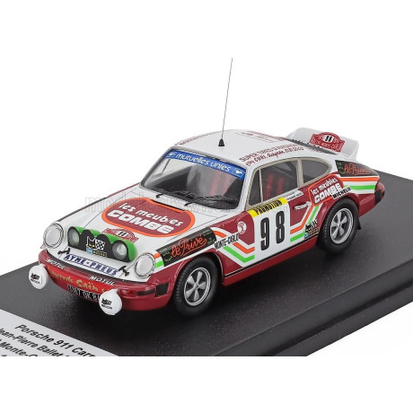 TROFEU PORSCHE 911 CARRERA (night version) RS N 98 RALLY MONTECARLO 1979 JEAN PIERRE BALLET - ROBERT MICHEL - RED WHITE 1/43