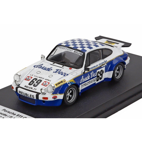 TROFEU PORSCHE 911 CARRERA RS (night version) N 69 24h LE MANS 1974 LUCIEN NAGEOTTE - PIERRE LAFFEACH - JF JAUNET - WHITE BLUE 1