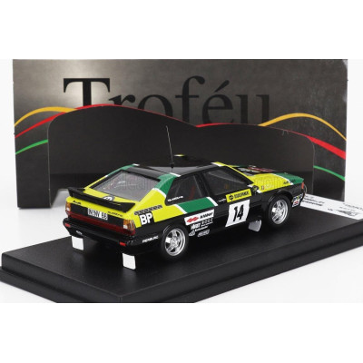 TROFEU AUDI QUATTRO (night version) N 14 RALLY 1000 LAKES 1981 MICHELE MOUTON - FABRIZIA PONS - BLACK YELLOW GREEN 1/43