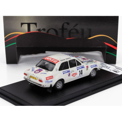 TROFEU FORD ENGLAND ESCORT MKI (night version) N 14 RALLY 1000 LAKES 1975 ERIK AABY - MONTY KARLAN - WHITE 1/43
